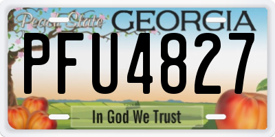 GA license plate PFU4827