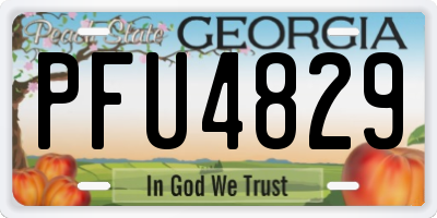 GA license plate PFU4829