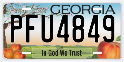 GA license plate PFU4849