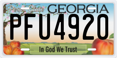 GA license plate PFU4920