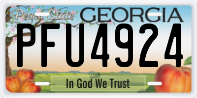 GA license plate PFU4924