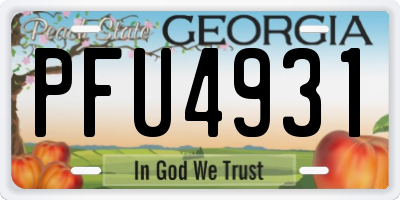 GA license plate PFU4931