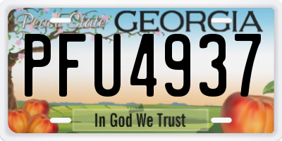 GA license plate PFU4937