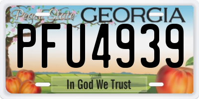 GA license plate PFU4939