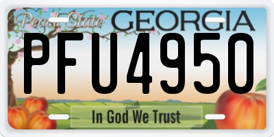 GA license plate PFU4950