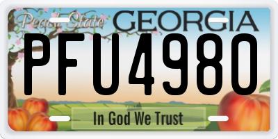 GA license plate PFU4980
