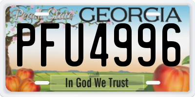 GA license plate PFU4996