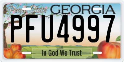 GA license plate PFU4997