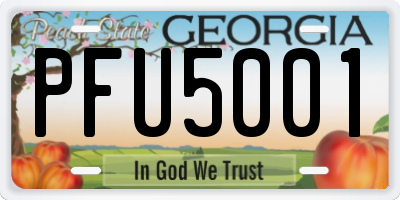 GA license plate PFU5001