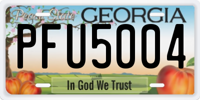 GA license plate PFU5004