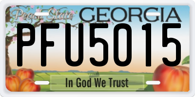 GA license plate PFU5015