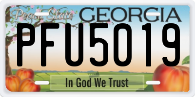 GA license plate PFU5019