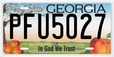 GA license plate PFU5027
