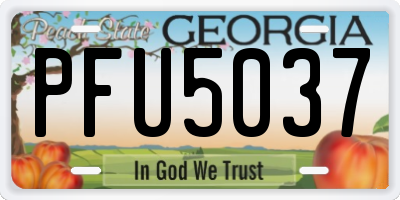 GA license plate PFU5037