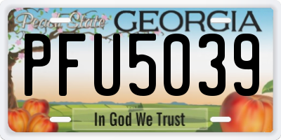 GA license plate PFU5039