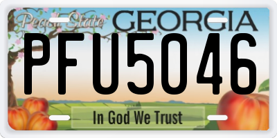 GA license plate PFU5046