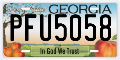 GA license plate PFU5058