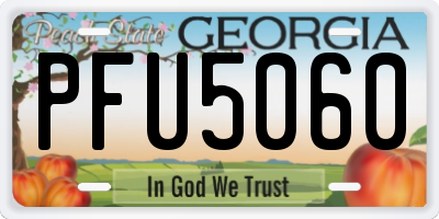 GA license plate PFU5060