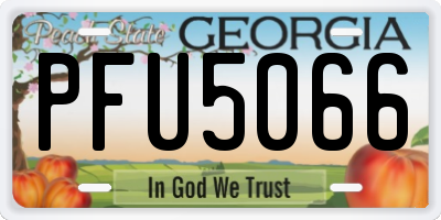 GA license plate PFU5066