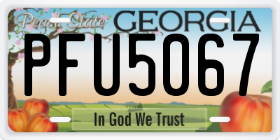 GA license plate PFU5067