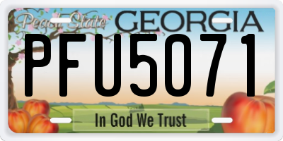 GA license plate PFU5071