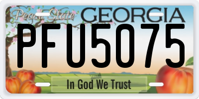 GA license plate PFU5075