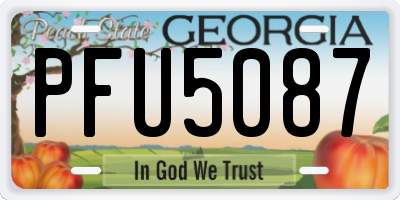 GA license plate PFU5087