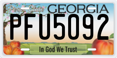 GA license plate PFU5092