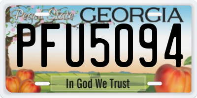 GA license plate PFU5094