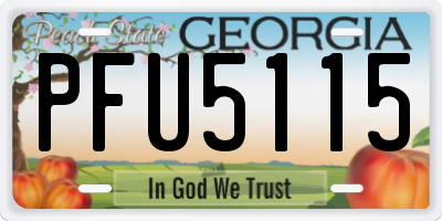 GA license plate PFU5115