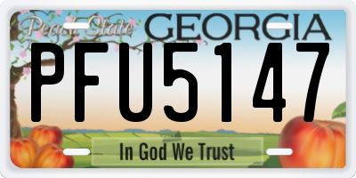 GA license plate PFU5147