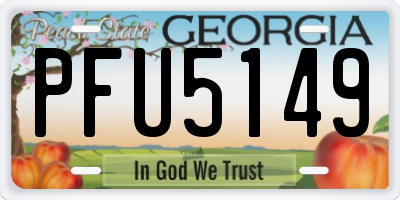 GA license plate PFU5149