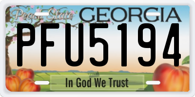 GA license plate PFU5194