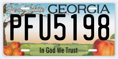 GA license plate PFU5198