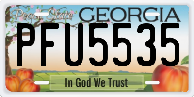 GA license plate PFU5535