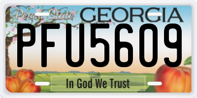 GA license plate PFU5609