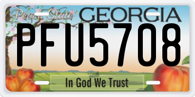 GA license plate PFU5708