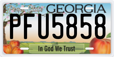 GA license plate PFU5858