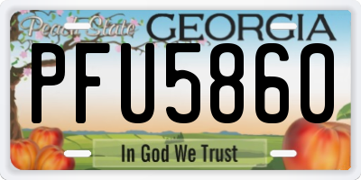 GA license plate PFU5860