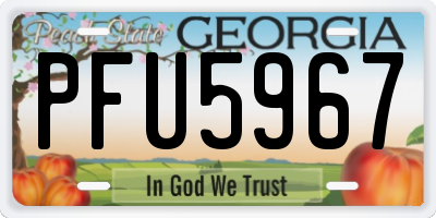 GA license plate PFU5967