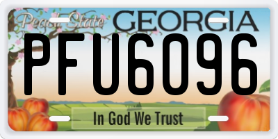 GA license plate PFU6096