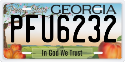 GA license plate PFU6232