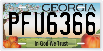 GA license plate PFU6366