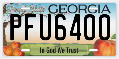 GA license plate PFU6400