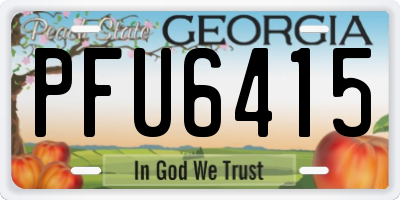 GA license plate PFU6415