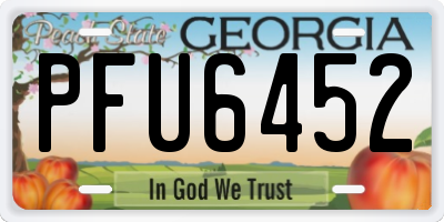 GA license plate PFU6452