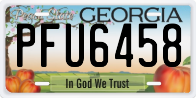 GA license plate PFU6458