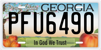 GA license plate PFU6490