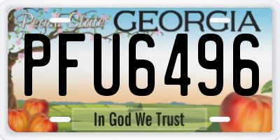 GA license plate PFU6496
