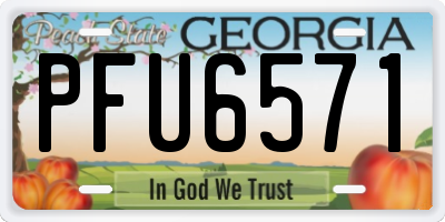 GA license plate PFU6571